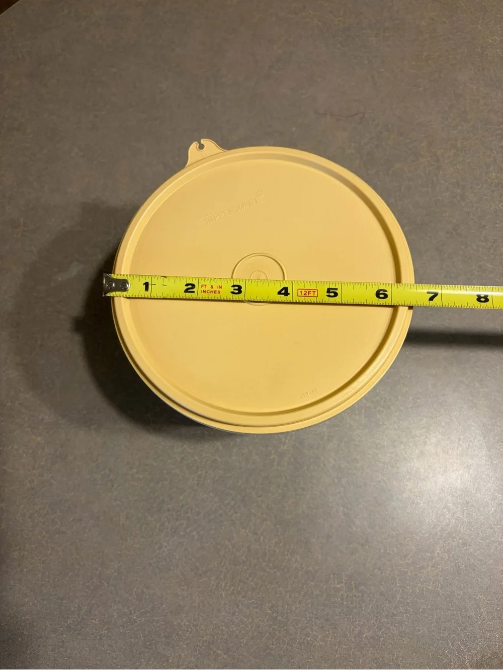 Tupperware Container Round With Tan Lid